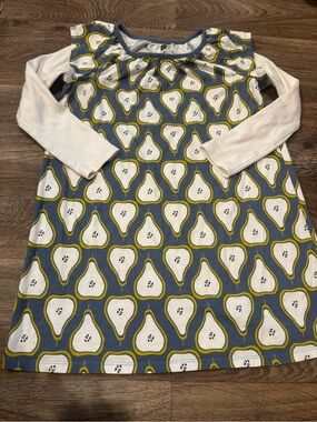 Tea Collection Peck Of Pears Dress Pear Print Cotton Girls Size 8